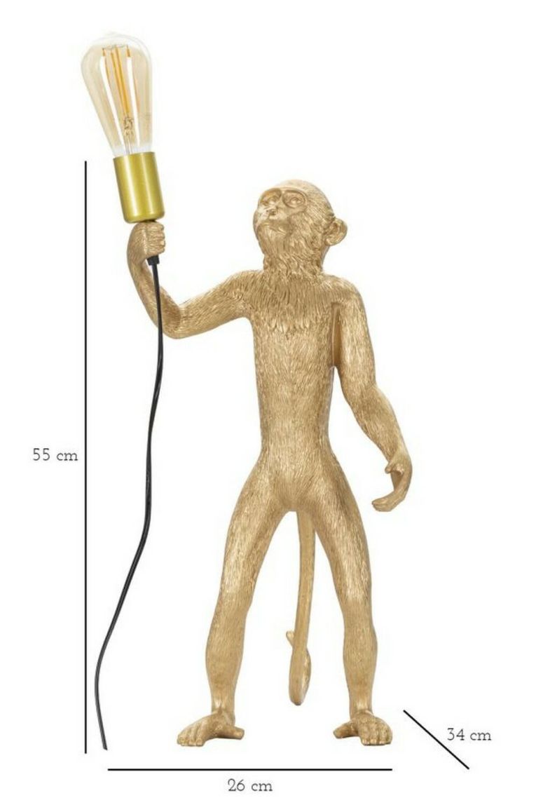 Lampada da tavolo Piet, 26x34 h55 cm, Oro