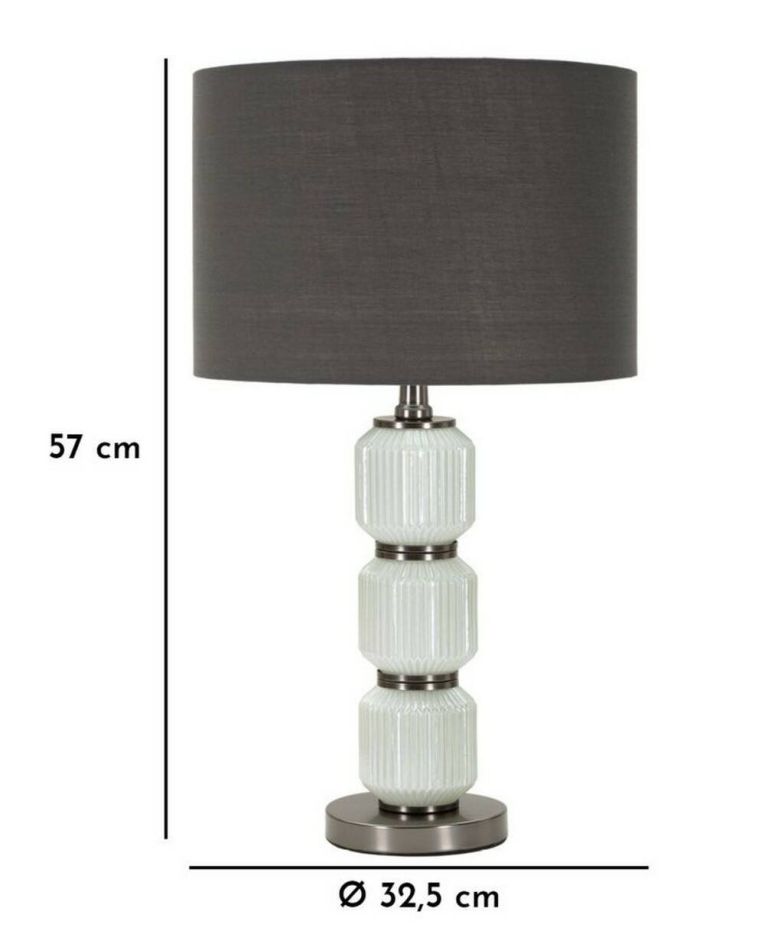 Lampada da tavolo Presolana, 33x33 h57 cm, Bianco e Grigio
