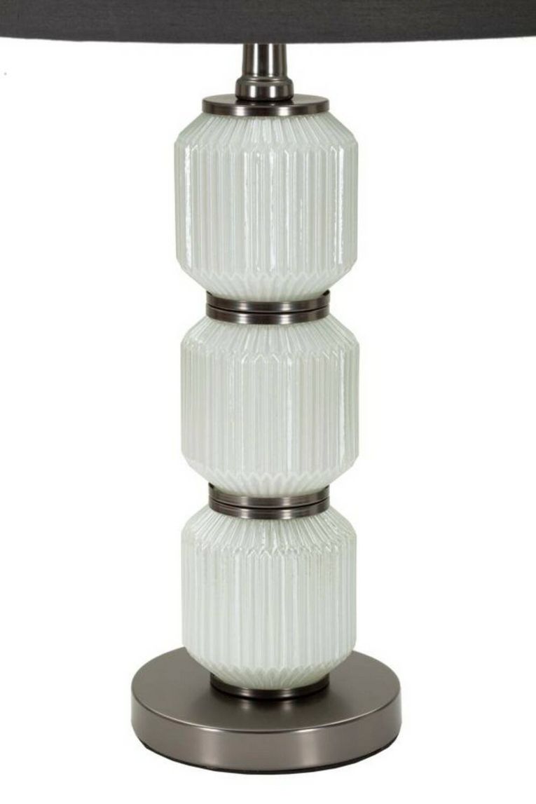 Lampada da tavolo Presolana, 33x33 h57 cm, Bianco e Grigio