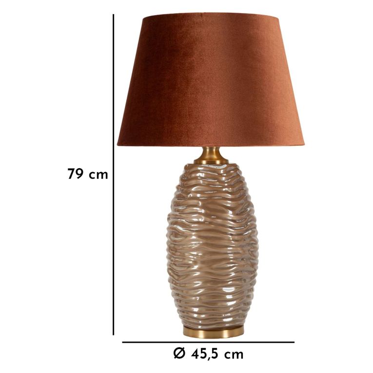 Lampada da Tavolo Rame Marrone Necessaria 1 Lampadina Attacco e27, Paralume - Arita
