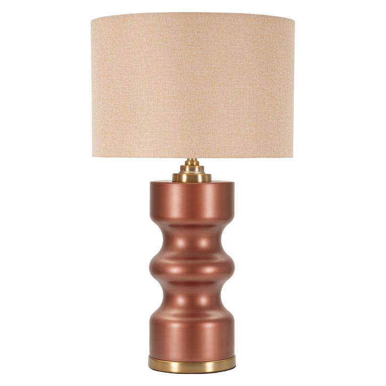 Lampada da Tavolo Rosa Marrone Necessaria 1 Lampadina Attacco e27, Paralume - Dabame