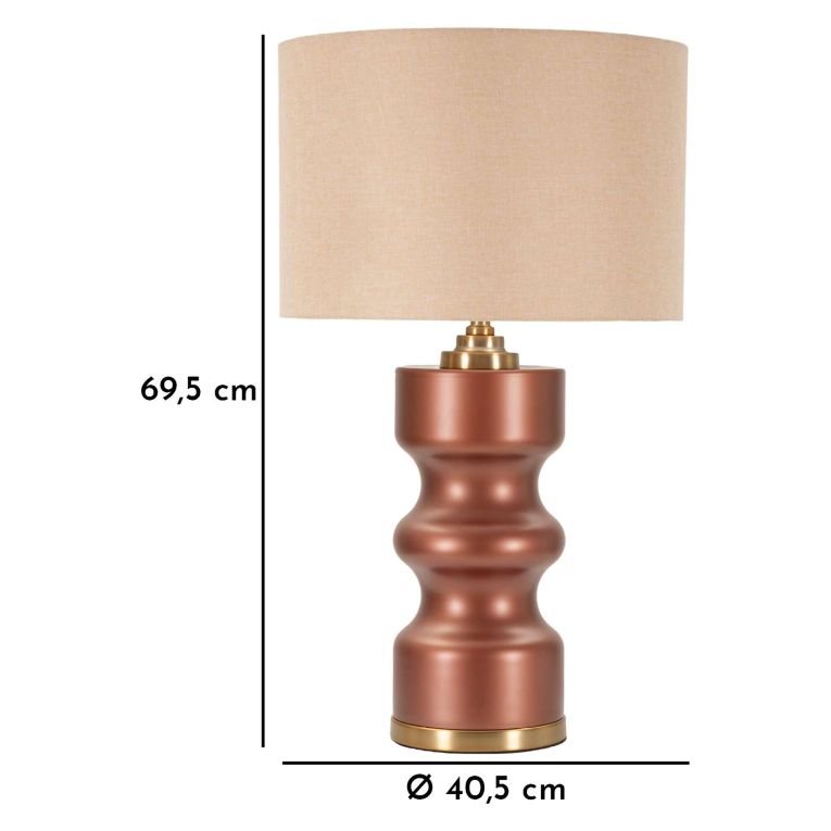Lampada da Tavolo Rosa Marrone Necessaria 1 Lampadina Attacco e27, Paralume - Dabame