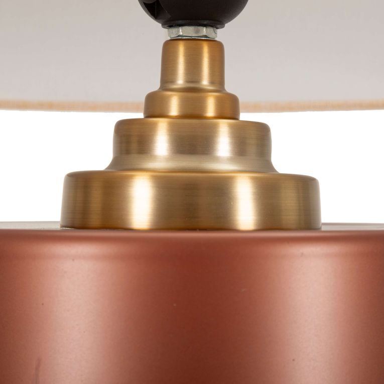 Lampada da Tavolo Rosa Marrone Necessaria 1 Lampadina Attacco e27, Paralume - Dabame