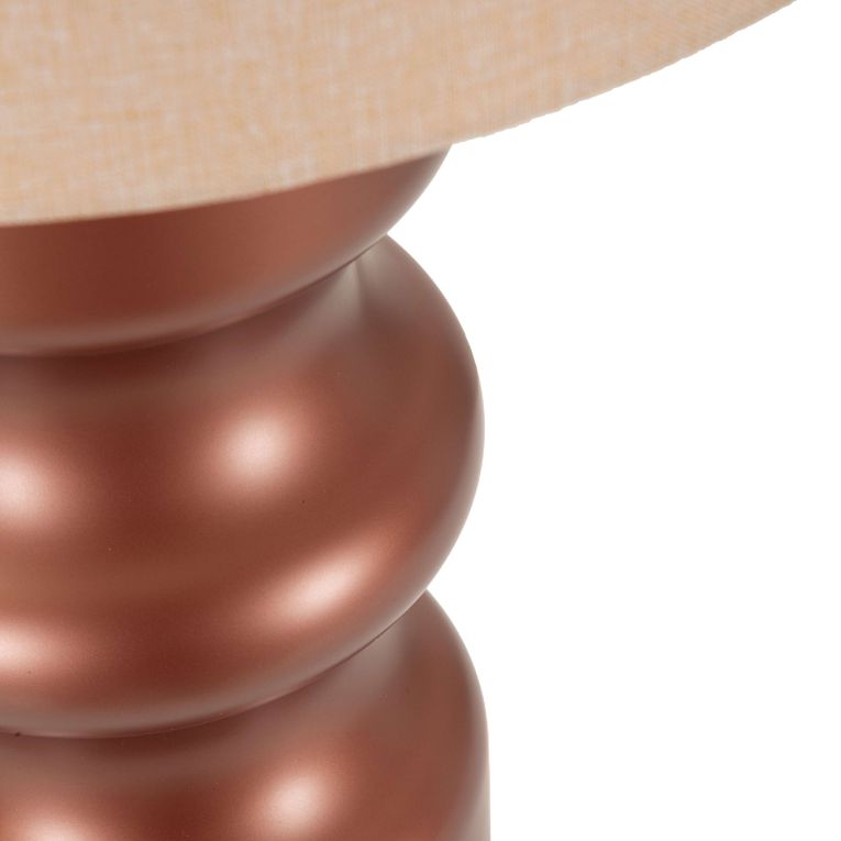 Lampada da Tavolo Rosa Marrone Necessaria 1 Lampadina Attacco e27, Paralume - Dabame