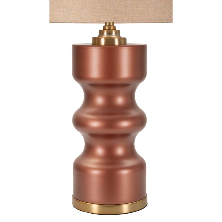 Lampada da Tavolo Rosa Marrone Necessaria 1 Lampadina Attacco e27, Paralume - Dabame