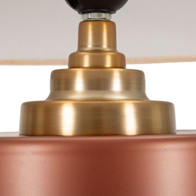 Lampada da Tavolo Rosa Marrone Necessaria 1 Lampadina Attacco e27, Paralume - Toberm