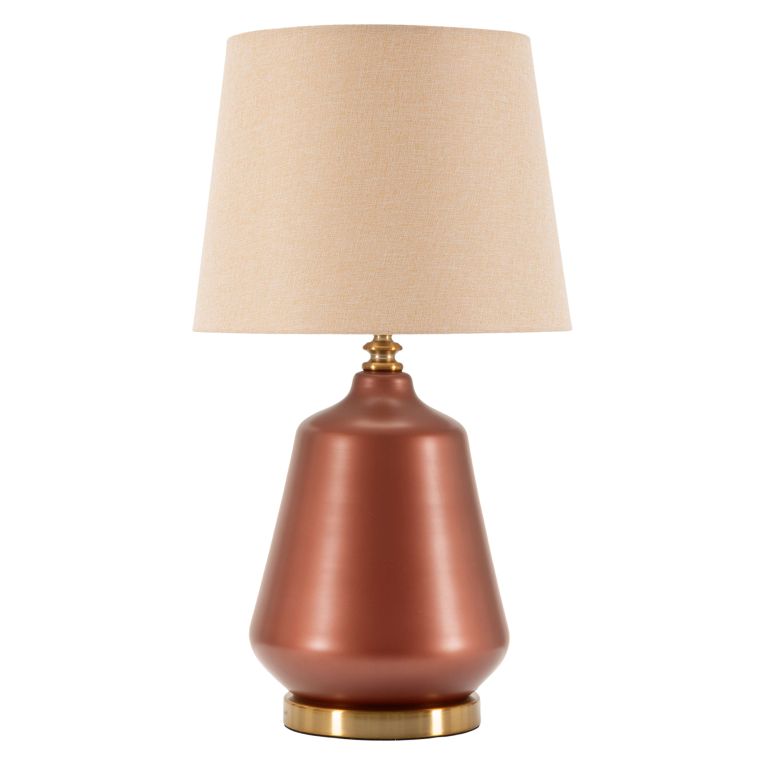 Lampada da Tavolo Rosa Marrone Necessaria 1 Lampadina Attacco e27, Paralume - Uig