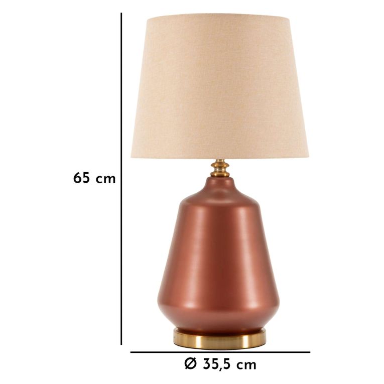 Lampada da Tavolo Rosa Marrone Necessaria 1 Lampadina Attacco e27, Paralume - Uig