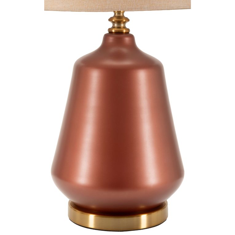 Lampada da Tavolo Rosa Marrone Necessaria 1 Lampadina Attacco e27, Paralume - Uig