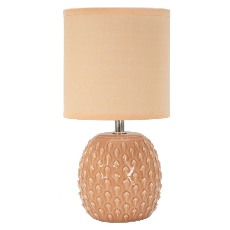 Lampada da Tavolo Rosa Necessaria 1 Lampadina Attacco e14, Paralume - Ketchi