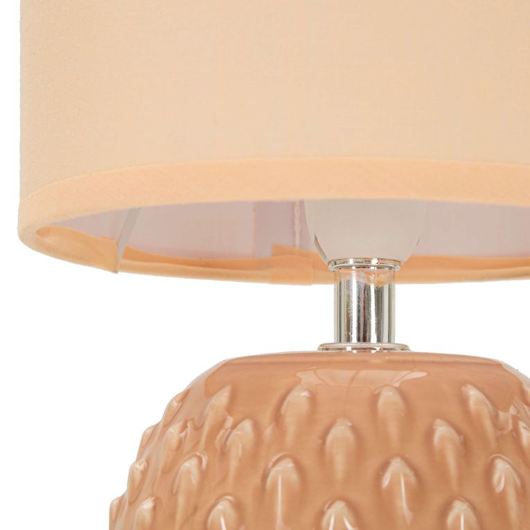 Lampada da Tavolo Rosa Necessaria 1 Lampadina Attacco e14, Paralume - Ketchi