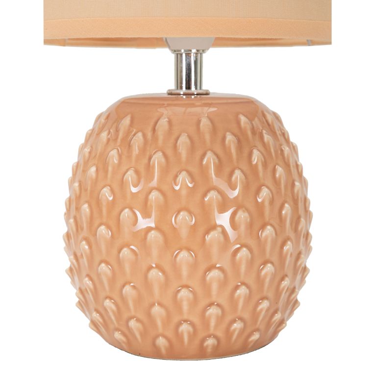 Lampada da Tavolo Rosa Necessaria 1 Lampadina Attacco e14, Paralume - Ketchi