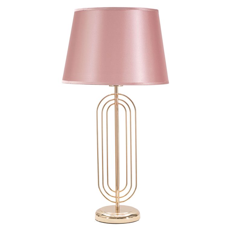 Lampada da Tavolo Rosa oro Necessaria 1 Lampadina Paralume, Attacco e27 - Khajur