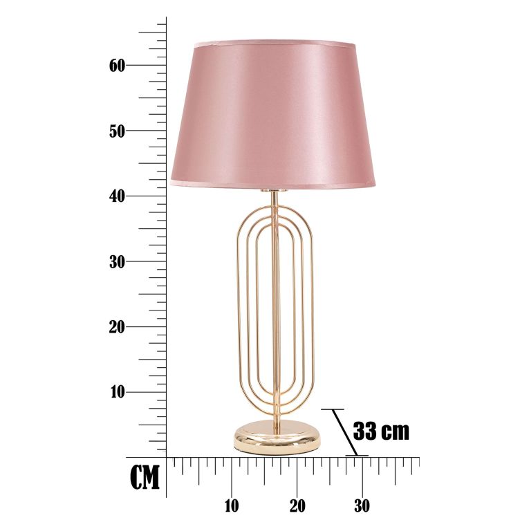 Lampada da Tavolo Rosa oro Necessaria 1 Lampadina Paralume, Attacco e27 - Khajur