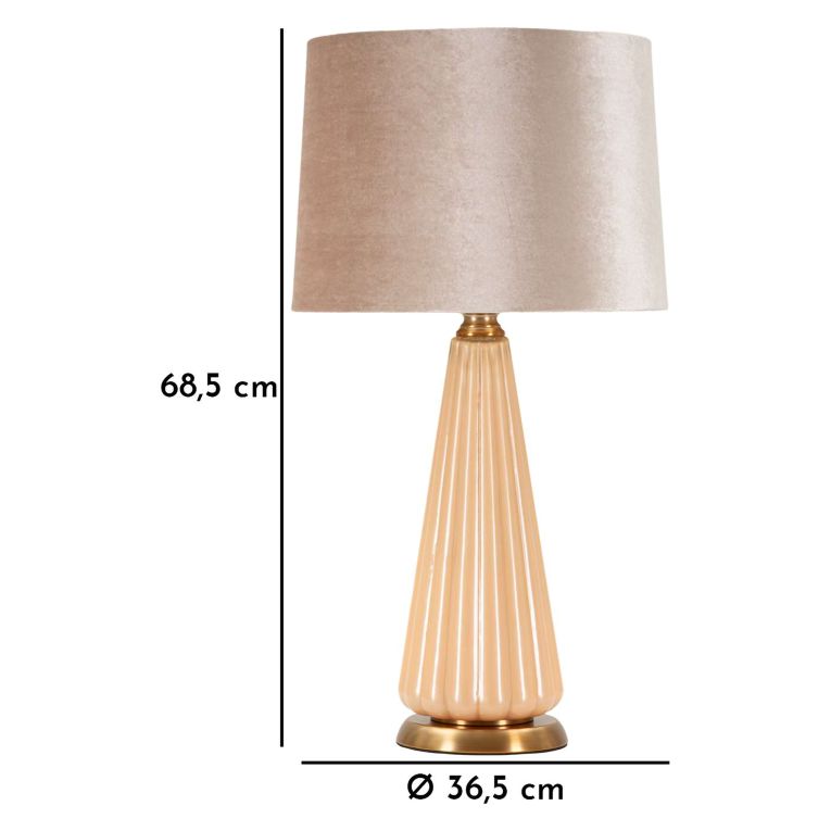 Lampada da Tavolo Rosa Perlato Bronzo Perlato Necessaria 1 Lampadina Paralume, Attacco e27 - Portre