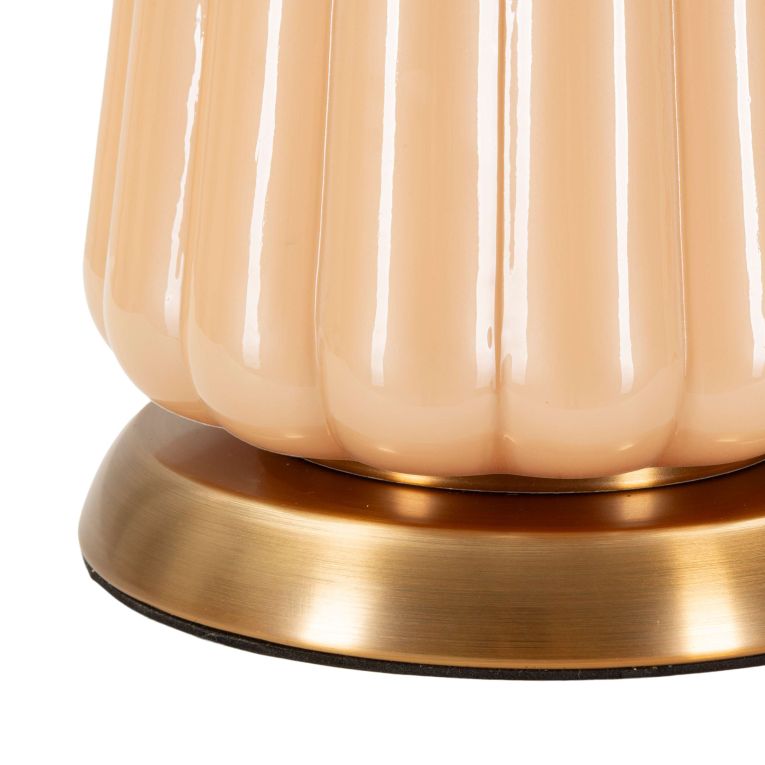 Lampada da Tavolo Rosa Perlato Bronzo Perlato Necessaria 1 Lampadina Paralume, Attacco e27 - Portre