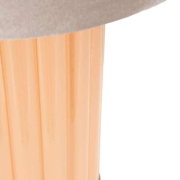 Lampada da Tavolo Rosa Perlato Rosa Salmone Necessaria 1 Lampadina Paralume, Attacco e27 - Dabaparo