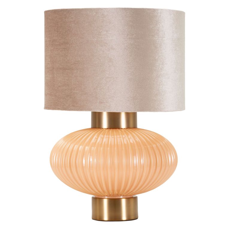 Lampada da Tavolo Rosa Perlato Rosa Salmone Necessaria 1 Lampadina Paralume, Attacco e27 - Fanoti