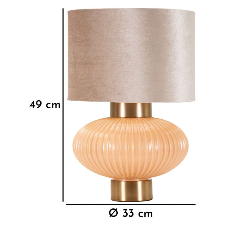 Lampada da Tavolo Rosa Perlato Rosa Salmone Necessaria 1 Lampadina Paralume, Attacco e27 - Fanoti