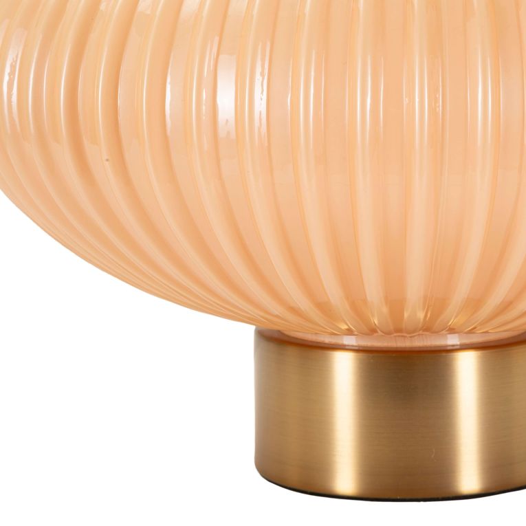 Lampada da Tavolo Rosa Perlato Rosa Salmone Necessaria 1 Lampadina Paralume, Attacco e27 - Fanoti