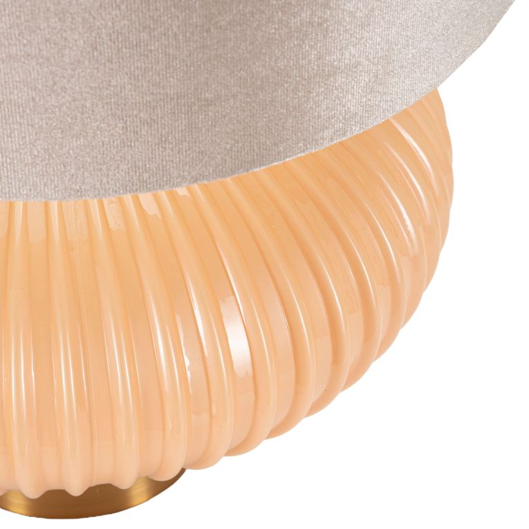 Lampada da Tavolo Rosa Perlato Rosa Salmone Necessaria 1 Lampadina Paralume, Attacco e27 - Fanoti