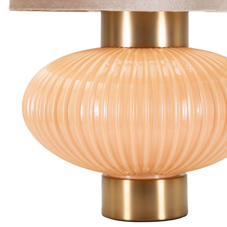 Lampada da Tavolo Rosa Perlato Rosa Salmone Necessaria 1 Lampadina Paralume, Attacco e27 - Fanoti