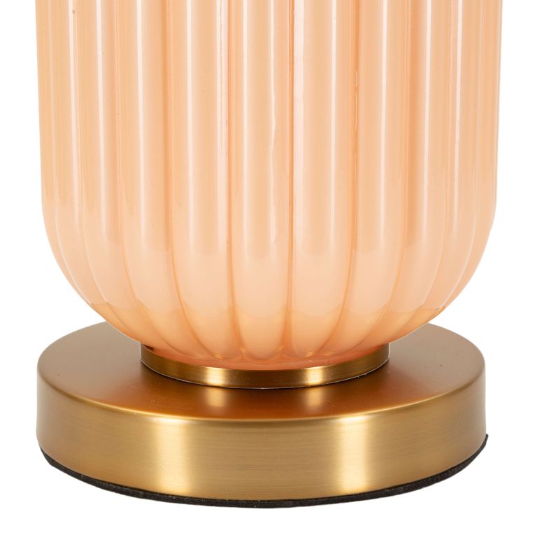 Lampada da Tavolo Rosa Perlato Rosa Salmone Necessaria 1 Lampadina Paralume, Attacco e27 - Fapa