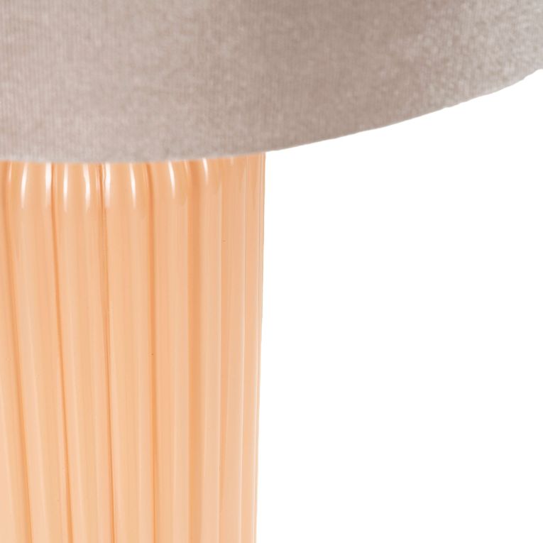 Lampada da Tavolo Rosa Perlato Rosa Salmone Necessaria 1 Lampadina Paralume, Attacco e27 - Fapa