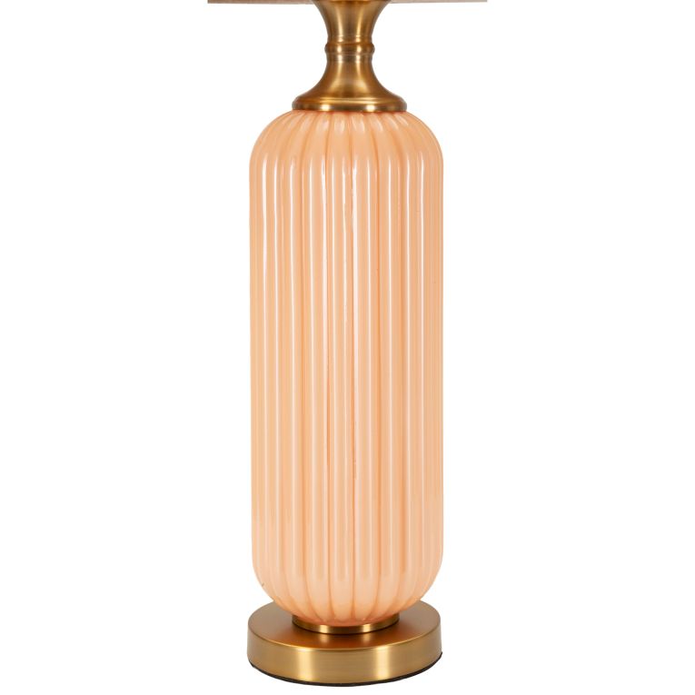 Lampada da Tavolo Rosa Perlato Rosa Salmone Necessaria 1 Lampadina Paralume, Attacco e27 - Fapa