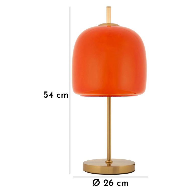 Lampada da Tavolo Rosso oro Necessaria 1 Lampadina Attacco e27, Paralume - Ptuj