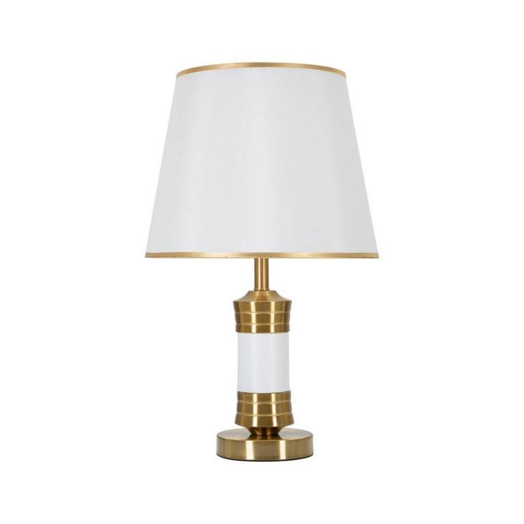 Lampada da tavolo Sinopia, Bianco e Oro, 31x31 h52 cm