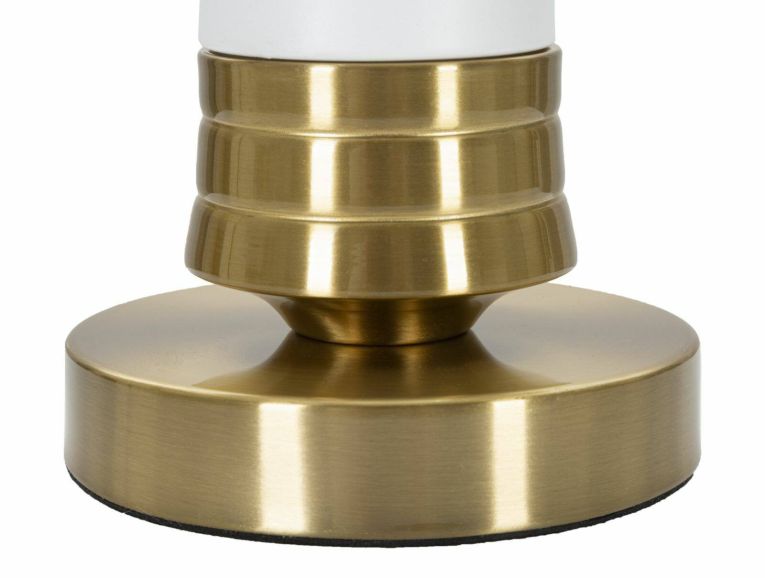 Lampada da tavolo Sinopia, Bianco e Oro, 31x31 h52 cm