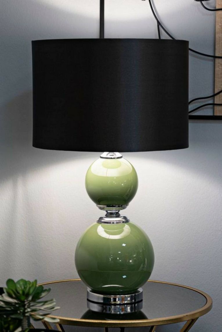 Lampada da tavolo Starareka, Luce da scrivania , Luminaria da ufficio, Lampada da lavoro, 38x38 h65 cm, Verde e Grigio