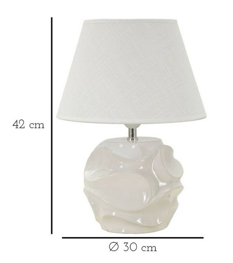 Lampada da tavolo Stencil, Bianco, 30x30 h42 cm