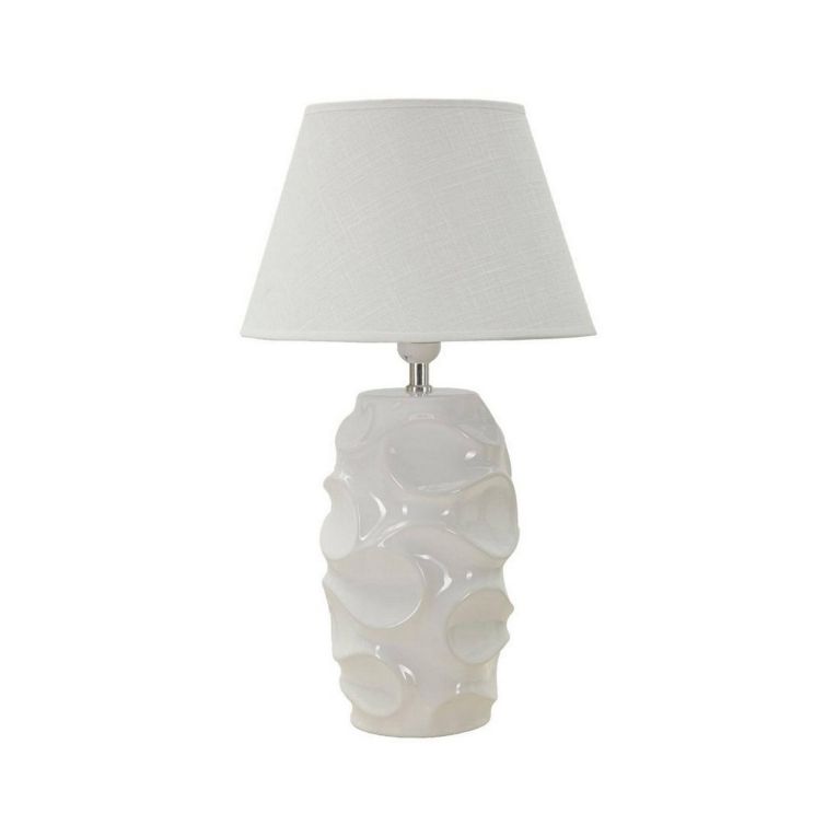 Lampada da tavolo Stencil, Bianco, 30x30 h52 cm