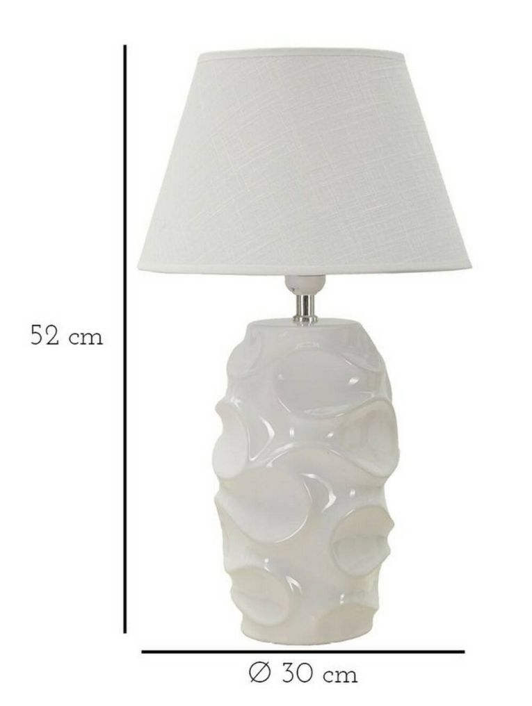 Lampada da tavolo Stencil, Bianco, 30x30 h52 cm