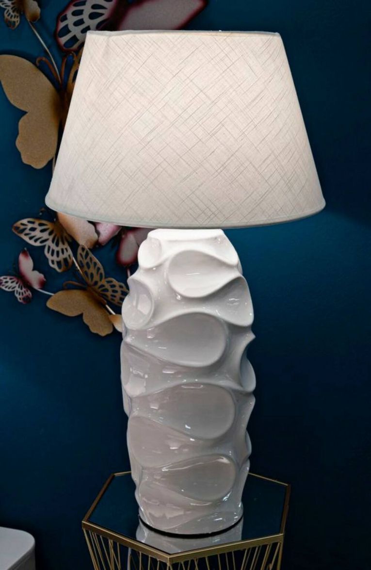 Lampada da tavolo Stencil, Bianco, 45x45 h83 cm