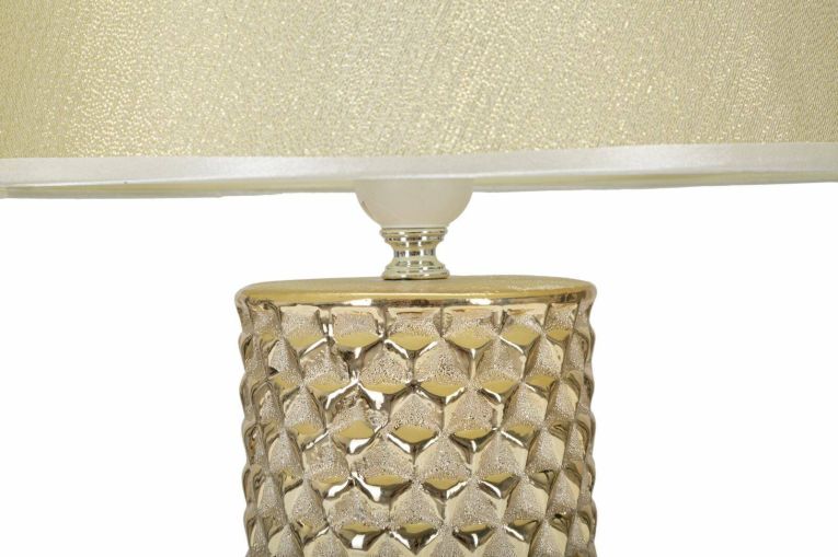 Lampada da tavolo Supreme, Bianco e Oro, 30x30 h48 cm