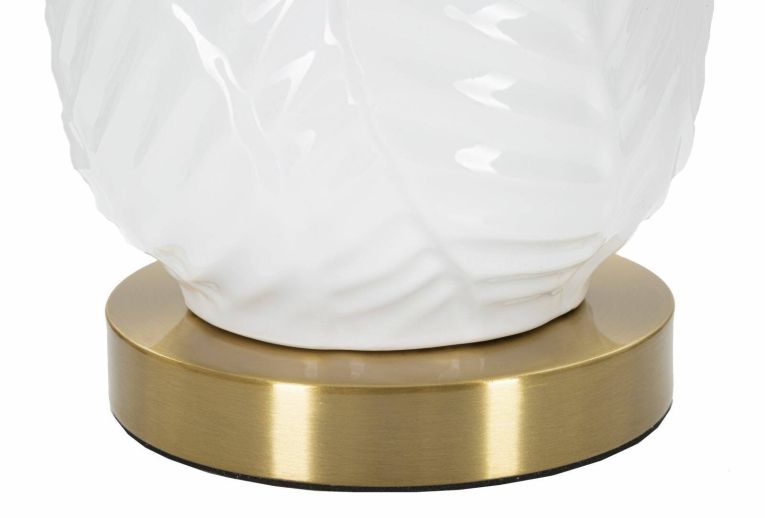 Lampada da tavolo Trompe, 40x40 h70 cm, Bianco e Oro