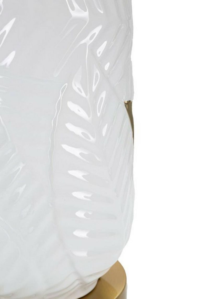 Lampada da tavolo Trompe, 40x40 h70 cm, Bianco e Oro