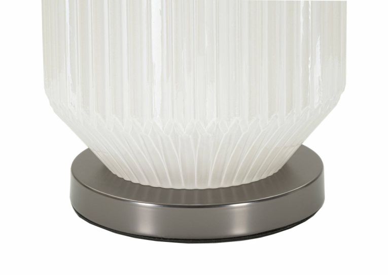 Lampada da tavolo Vidardo, 38x38 h65 cm, Bianco e Grigio