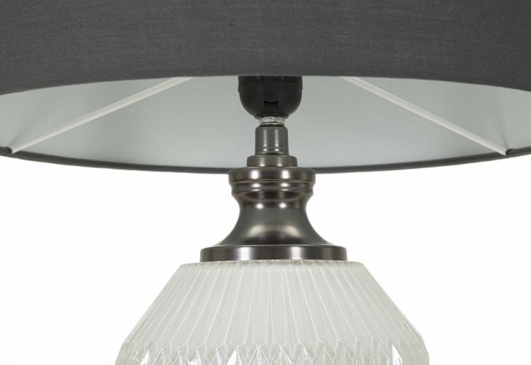 Lampada da tavolo Vidardo, 38x38 h65 cm, Bianco e Grigio