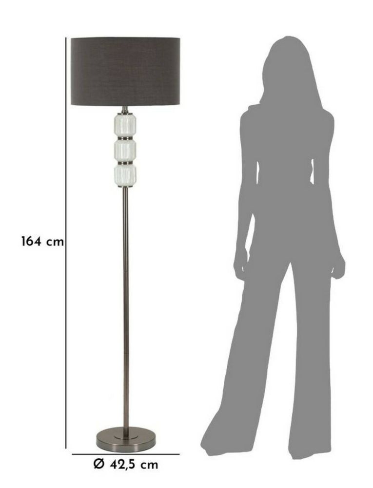 Lampada da terra Andevenno, 43x43 h163 cm, Bianco e Grigio