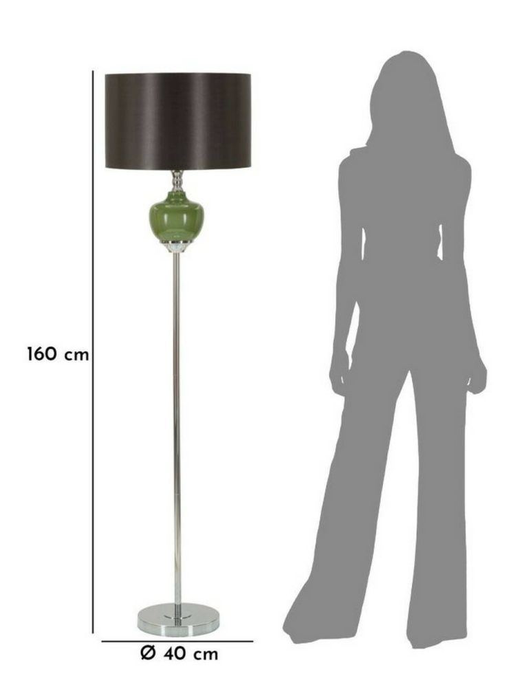 Lampada da terra Arcar, Luce da terra, Lampada da pavimento, Lampada a stelo, 40x40 h160 cm, Verde e Grigio