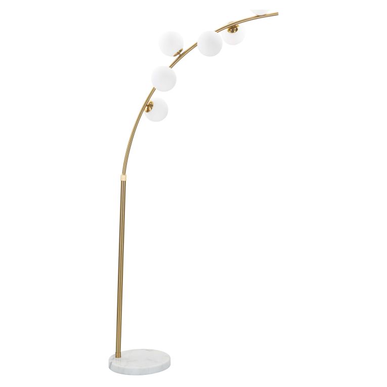 Lampada da Terra Bianco Marmo oro Necessarie 6 Lampadine Attacco e14, Interruttore Pedaliera - Bale