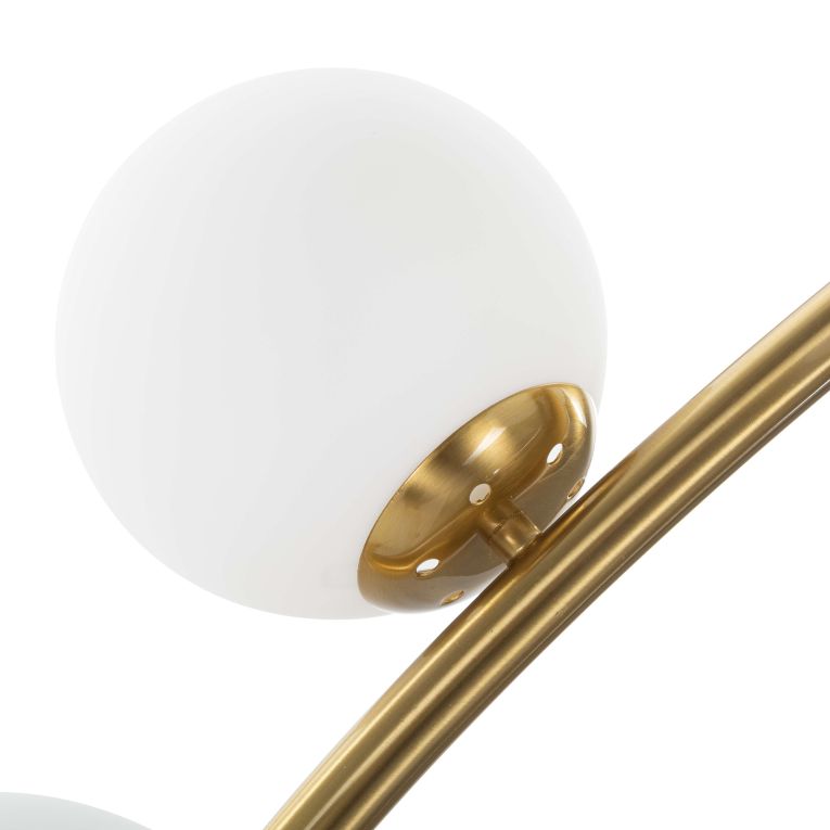 Lampada da Terra Bianco Marmo oro Necessarie 6 Lampadine Attacco e14, Interruttore Pedaliera - Bale