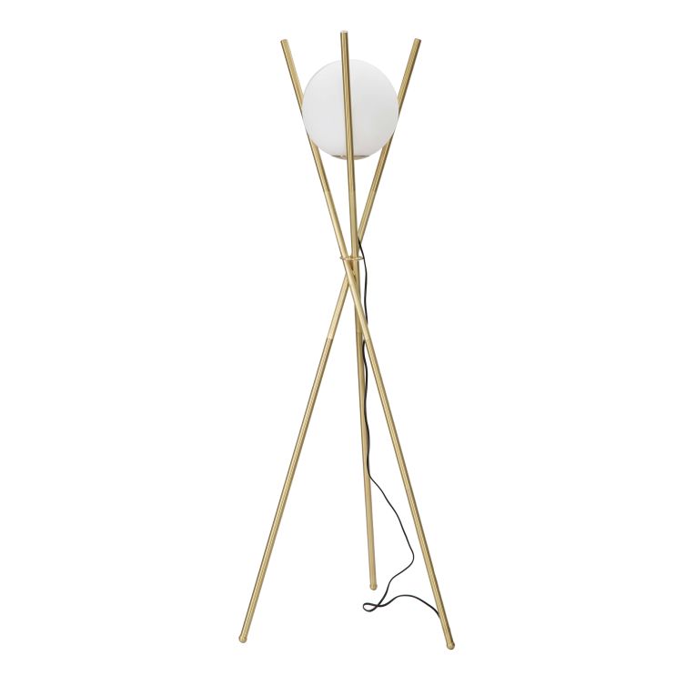 Lampada da Terra Bianco oro Necessaria 1 Lampadina Attacco e27, Interruttore Pedaliera - Douz