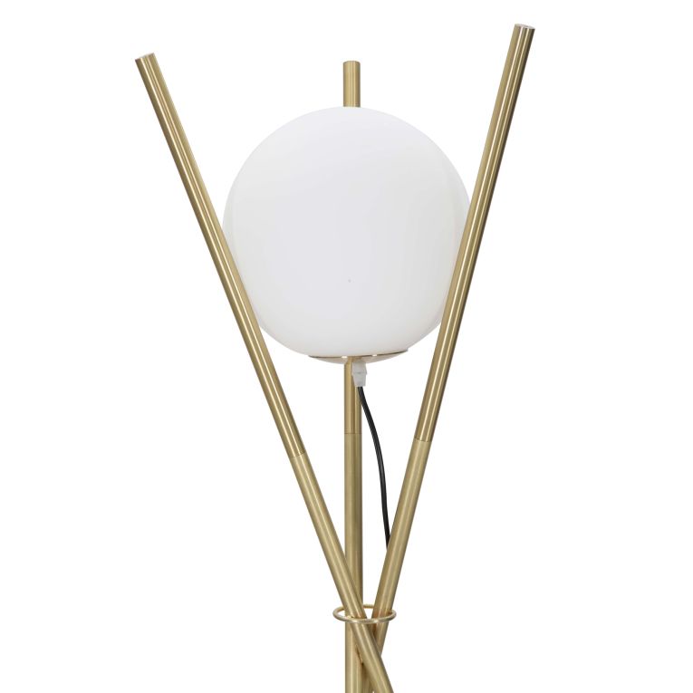 Lampada da Terra Bianco oro Necessaria 1 Lampadina Attacco e27, Interruttore Pedaliera - Douz