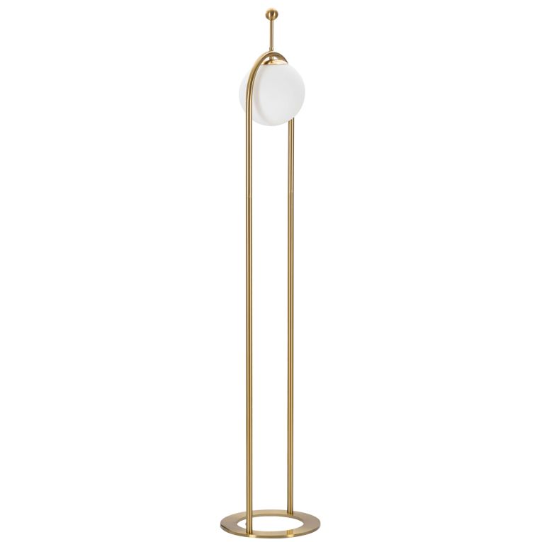 Lampada da Terra Bianco oro Necessaria 1 Lampadina Attacco e27, Interruttore Pedaliera - Fami