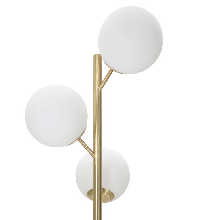 Lampada da Terra Bianco oro Necessarie 3 Lampadine Attacco e14, Interruttore Pedaliera - Kisoro